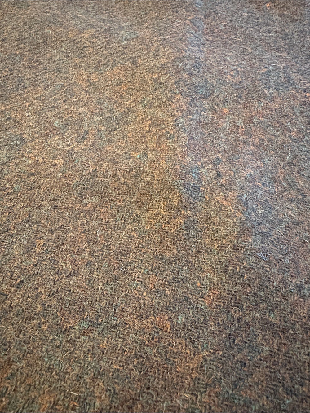Vintage thicker Brown Textured Wool Fabric. 49 x 62. Box XX